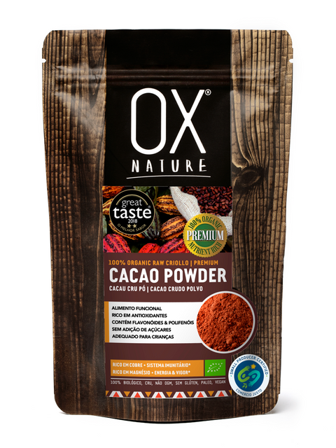 Cacau Criollo Cru em Pó Bio • Comércio Justo • Gourmet • Prémio "Great Taste 2018" 125g